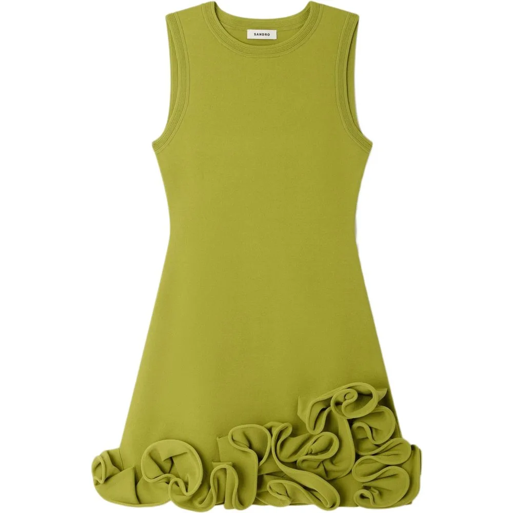 Vestido corto de punto con flores - sandro - FashionsVida