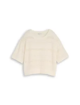 Knit open structure pullover female