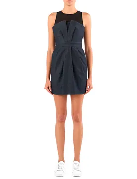 Exchange Vestito Senza Maniche Xw001977_af21337 Blue Denim 44