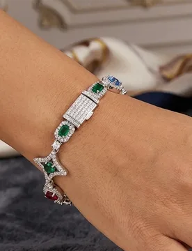YLMyself Geometric Mixed Color Zircon Bracelet Eco Copper Tennis Chain Rainbow Gems - Aliexpress - FashionsVida