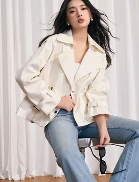 Women Retro Casual Commuter Cotton Feeling Short Trench Coat - Aliexpress - FashionsVida