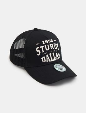 Cappellino trucker con stampa - nero