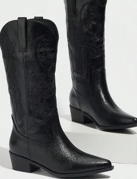 Botas de media pantorrilla para mujer, adecuadas para estilos BOHO, retro americano, bohemio, western, para festivales de música, fiestas, vacaciones - Shein - FashionsVida