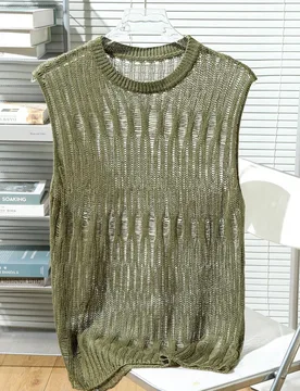 Camiseta sin mangas de punto de unicolor transparente para hombre - Shein - FashionsVida