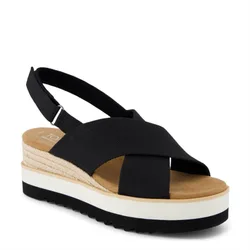Womens Diana Crossover Low Heel Open Toe Sandals In Black - Size Uk 7.5