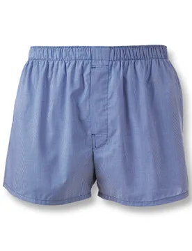 Pure Cotton Checked Woven Boxers Royal Blue male - Charles Tyrwhitt - FashionsVida