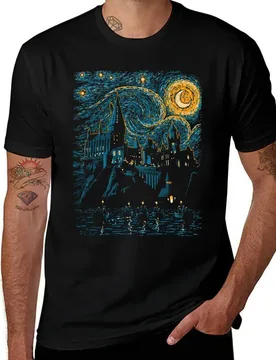 Castle - Starry - Night T-Shirt funny t shirts man cotton tshirt 100% man t shirts cotton T-Shirt - Aliexpress - FashionsVida