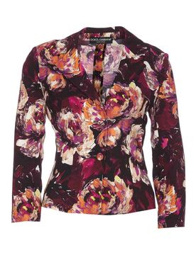 Giacca con stampa peonie