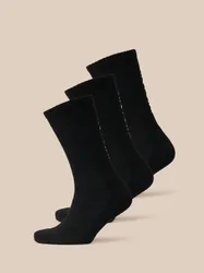 Unisex 3 Pack Crew Socks - Black 7-8.5 unisex