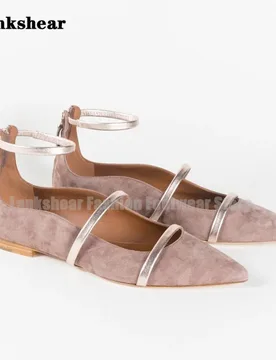 Double Straps Flats Women Mules Pointed Toe Narrow Bands Back Zipper Mules Shallow Ladies Beach Shoes Tendencia Zapatos Mujer - Aliexpress - FashionsVida