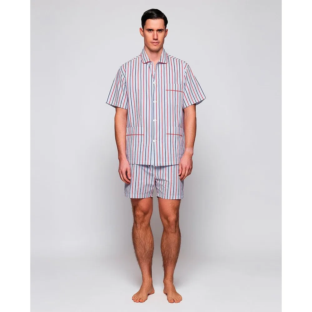 Pijama corto de hombre rayas - Mirto - FashionsVida