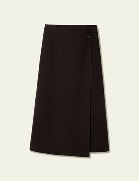 Jupe Hiver en Laine et Soie Double Face Asymétrique 36