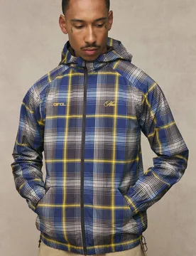 Herren Normal Geschnittene Herren Cagoule Mit Marken-Karomuster Brown Größe Small - boohooMAN - FashionsVida