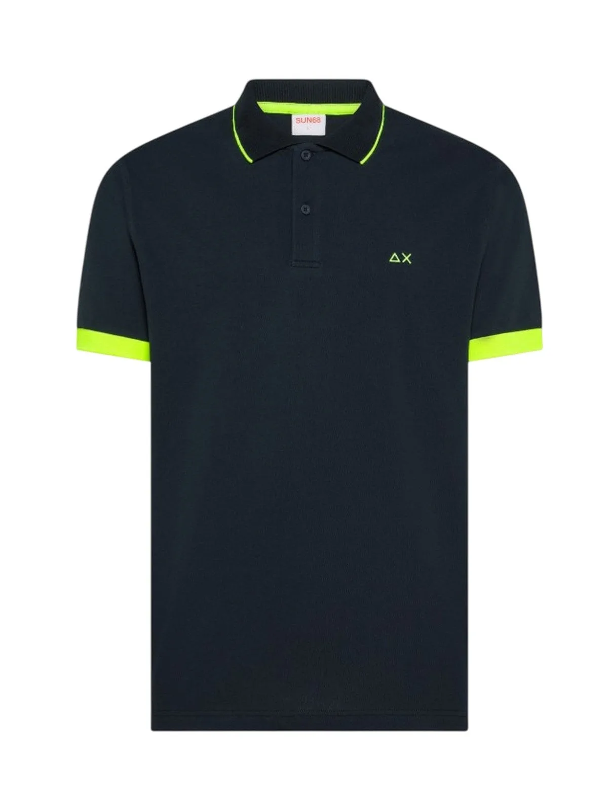 Polo uomo - polo small stripe fluo s/s - blu - Sun68 - FashionsVida