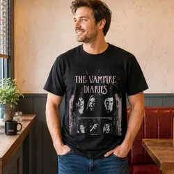 The Vampire Diaries Graphic T-Shirt, 0811 Retro Horror Series Print Tee, Short Sleeve Casual Shirt US Size S-6XL Tops