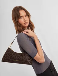 Animal Print Shoulder Bag Brown Mix female