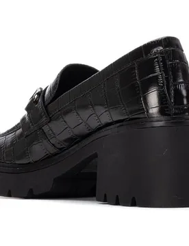Mocasines de mujer de piel con tacón ancho - Carmela - FashionsVida