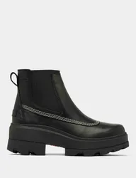 Joan Leather Block Heel Chelsea Boots Black female