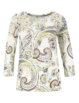 U-Boot-Shirt 3/4 Arm Rippe bedruck female - 40 - FashionsVida