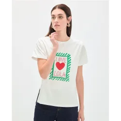 Camiseta de mujer mensaje frontal adornado con joyas