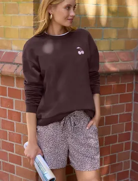 Street One Langarm Sweatshirt mit Backprint female Lila