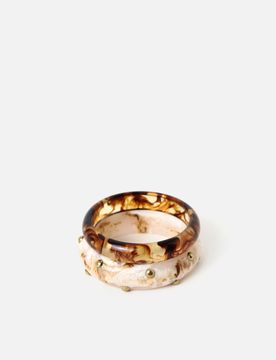 Farah bracelet rigide avec détails métalliques
