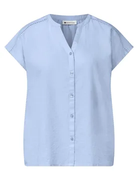 Buttoned splitneck blouse w ta female - 38 - FashionsVida