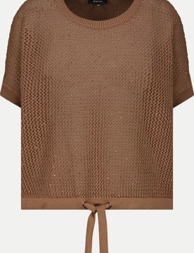 Ajour-Strickpullover Braun 38