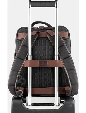 Mochila de hombre de algodón y detalles en piel - Scharlau - FashionsVida