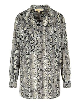 Camicia di cotone con stampa serpente