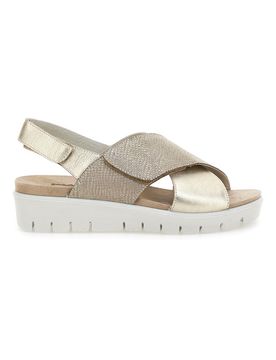 Sandali Champagne In Pelle Made in Italy 7582403035713 36