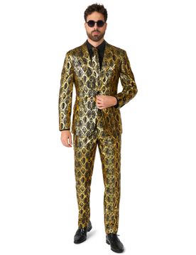 Suits Herrenanzug Schlange Schwarz-Gold - male