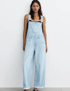 Long Denim Dungarees (Size: ) - Pull&bear - FashionsVida