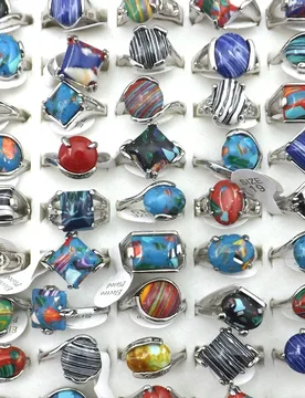 Pcs Rainbow Stone Rings Mixed Size Mixed Design New Arrive For Retail - Aliexpress - FashionsVida