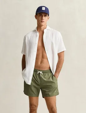 Bañador bermudas de hombre largo con logo lateral - Gant - FashionsVida