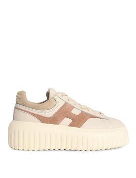 Sneakers in pelle a righe