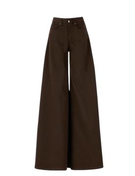 T-shirt donna d.exterior - t-cotone stretch pant larghissimo - marrone