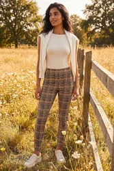 Check Stretch Trouser - Brown - Size: 12