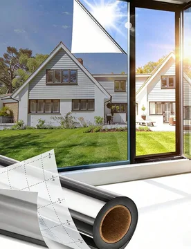 Película de aislamiento térmico unidireccional para ventanas, protección solar y bloqueo de rayos UV, adecuada para puertas corredizas, adhesivo es - Shein - FashionsVida