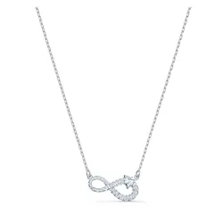 Collana Hyperbola, Infinito, Bianca, Placcato rodio OS