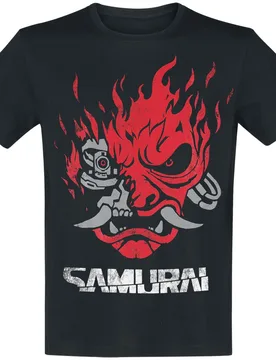 Gaming T-Shirt - Samurai - Bandmerch - S bis XXL - für Männer - Größe XL - schwarz - Männer - male - Cyberpunk - FashionsVida