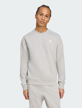 Felpa Trefoil Essentials Crew S Medium Grey Heather / White