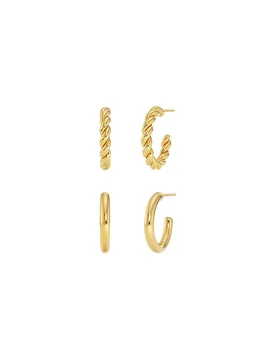 Pendientes DUO PAIR CREOLES Oro oro - Edblad - FashionsVida