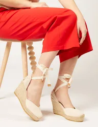 Alyssa Wedge Espadrille Beige Mix female