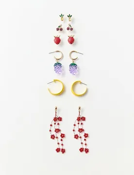 Sfera - Set 6 pendientes frutas - Sfera - FashionsVida