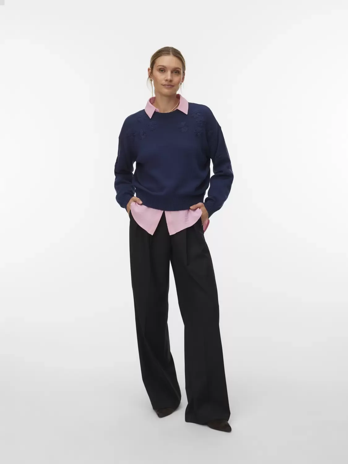 VMDAISY EMB S O-NECK PUOVER BOO femae - L - FashionsVida