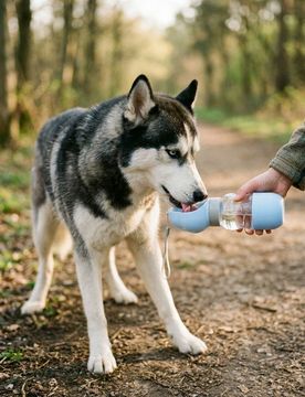 Bottiglia d'acqua per cani - blu pallido
