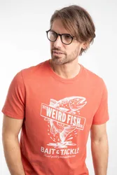Leaping Fish Mens Front Print Graphic T-Shirt