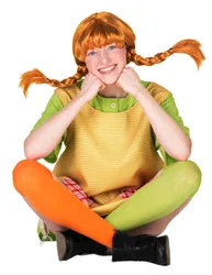 Pippi Langstrumpf Perücke für Erwachsene Lizenzware orange - female
