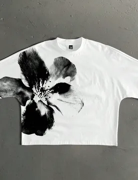 Camisa blanca con estampado floral, estilo chino retro de tinta, corte corto y holgado, manga corta, para verano, streetwear, city break, ropa casual, - Shein - FashionsVida